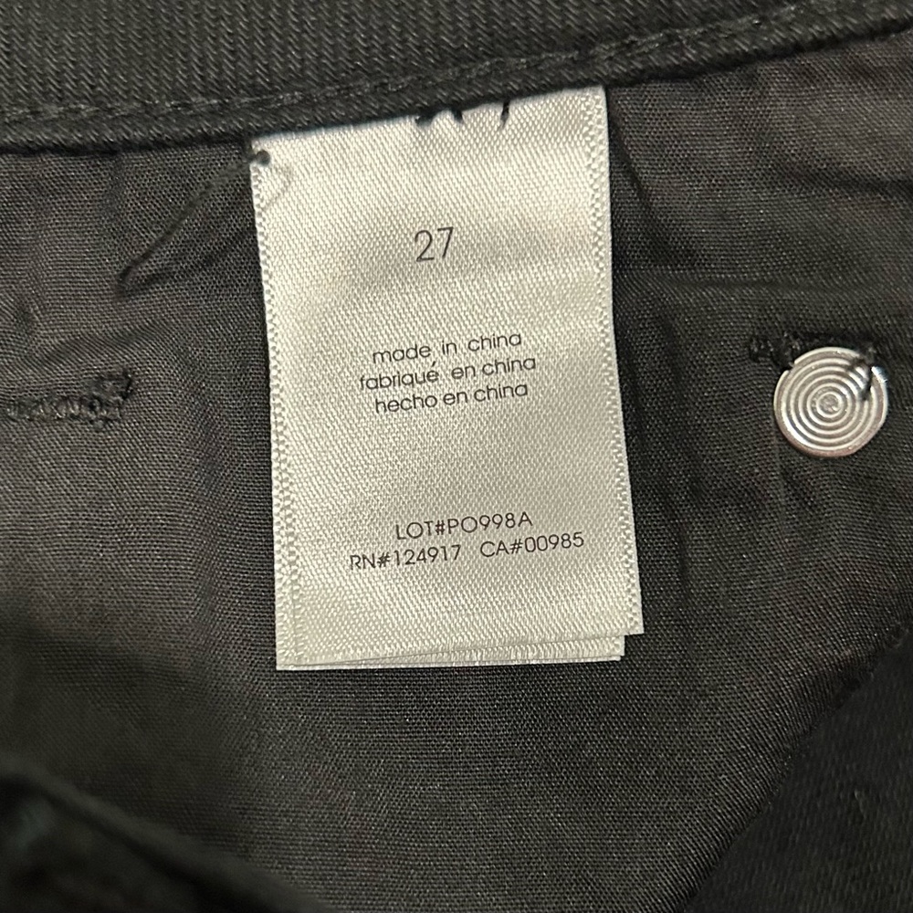 NWT We Wore What Black Denim Jeans Faux Fur Cuff Straight Leg High Rise Size 27 - Picture 8 of 12